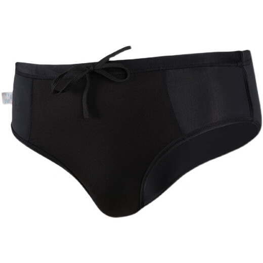 YINGFA men's solid color wide-brimmed briefs professional competition training racing dry breathable chlorine-resistant comfortable swimming trunks equipment 9109-1 black 2XL (waist circumference 83-88cm)