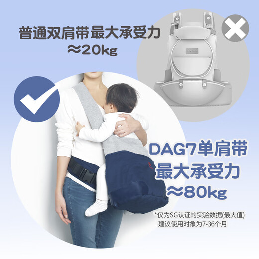 JanaDaG7婴儿背带宝宝腰凳斜包大容量护腰抱娃前抱式抱娃神器 军绿 均码
