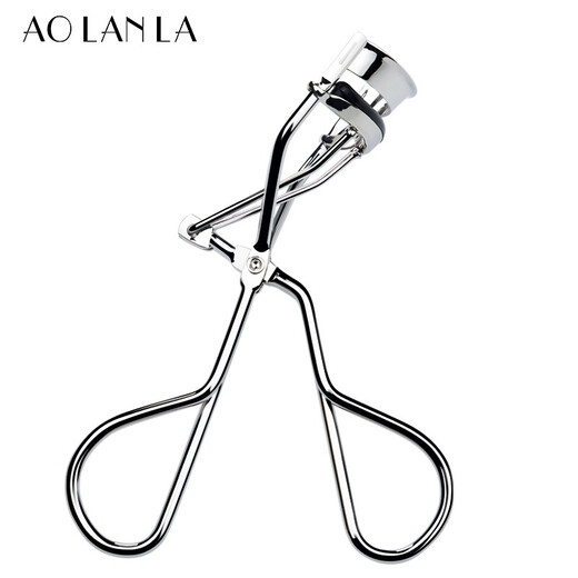 AOLANLA American stainless steel wide-angle eyelash curler professional natural curling long-lasting eyelash curler for beginners with replacement pad, silver