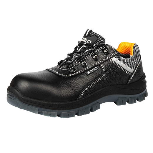 Zhongmai ZM698 safety shoes, steel toe anti-smash, head layer lychee embossed cowhide PU outsole wear-resistant and non-slip labor-safe shoes, size 44