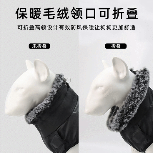 Super resistant dog clothes in winter large dog warm golden collie Doberman clothes 2025 windproof snowproof cotton coat reflective-glare blue 2XL size (bust 58 back length 47)