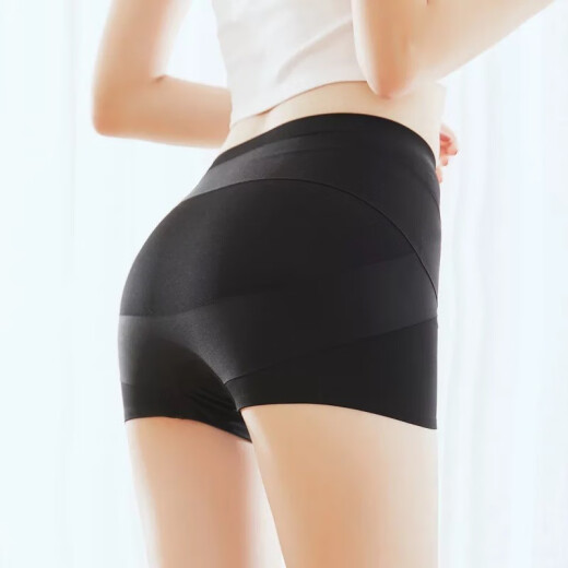 Maoluo brand tummy control panties, mid-waist tummy control pants, thin, breathable, seamless body shaping pants, Kaka's same style insurance pants, safety pants, anti-exposure black + skin color L (suitable for 105-135 Jin [Jin is equal to 0.5 kg])
