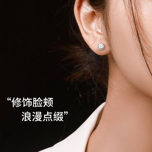 LAOLATU One Carat Moissanite Diamond Stud Earrings Women's Fashion Earrings Confession Commemorative Birthday Gift for Girlfriend and Wife One Carat Moissanite Diamond Stud Earrings Certificate