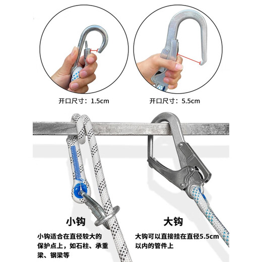Customized full-body five-point safety belt, national standard rope for high-altitude work, wear-resistant protection, large double hook, 5-point European safety belt, five-point type 2F single small hook, 2F 2-meter rope, five-point type/double small hook/3-meter rope