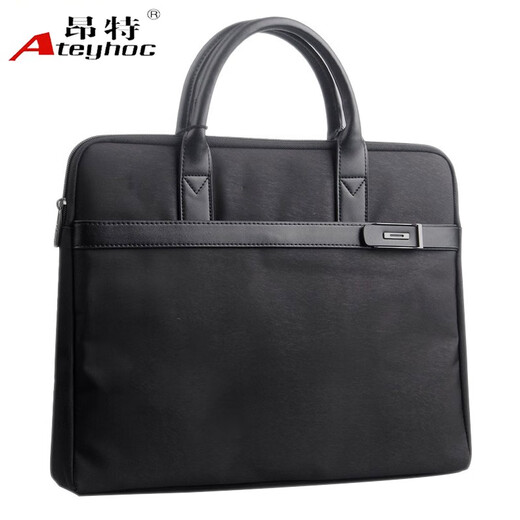 
Ateyhoc JS-825/826 portable document briefcase B4 three-dimensional document bag customized document bag waterproof conference information bag 825 black (size: 380*310*55MM)
