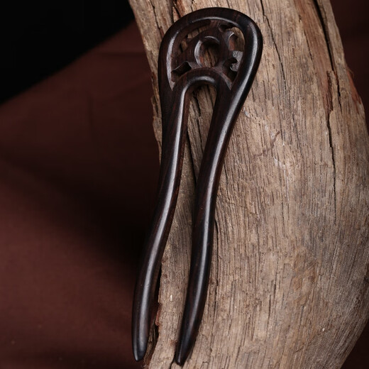 Jingruo Chinese style classical ebony hairpin U-shaped hairpin wooden hairpin headband hair accessories Hanfu peripheral Shengge (ebony)