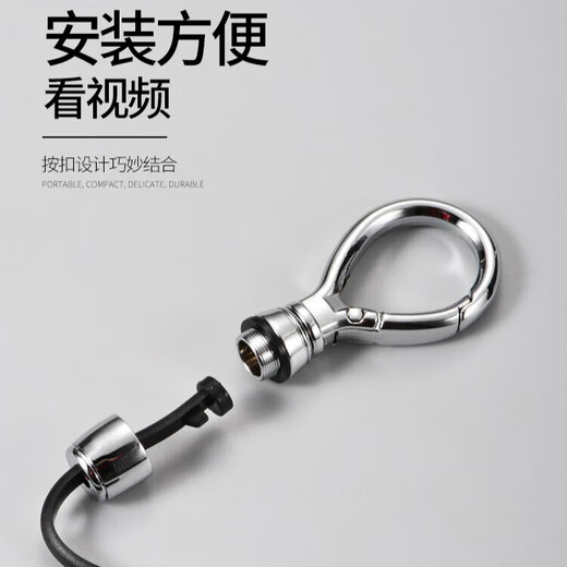 筌祁阙汽车钥匙扣挂件金属简约钥匙链腰挂扣环挂饰商务防丢锁钥匙扣 便携式【圆形】银色