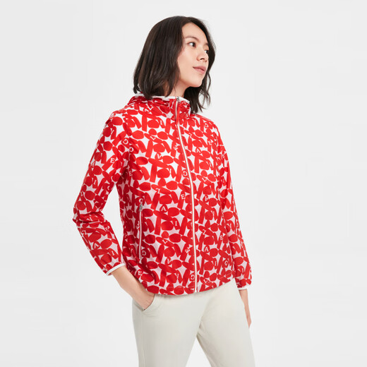 Aigleaigle Aigaoxia Frauen leichter wasserbeständiger und leicht zu packend gedruckter Ultraleichte Red Print Q7024 38 (165/88a)