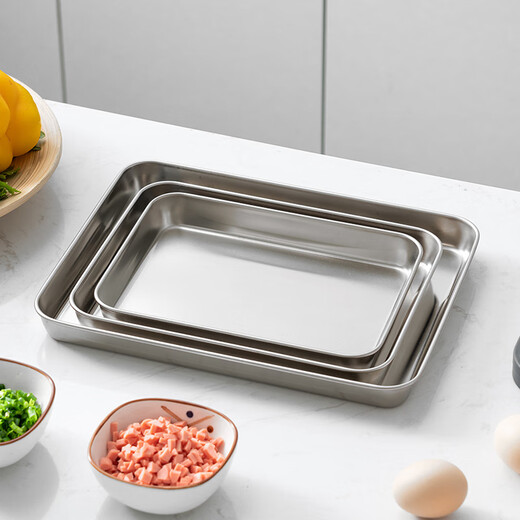 Onlycook 304 stainless steel steamed cold skin rice roll steaming tray household tea tray grilled fish plate cold skin gong small size