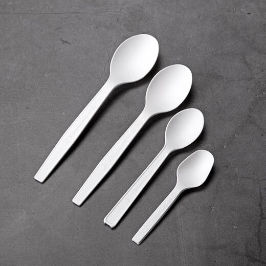 Petunia disposable fork spoon PLA spoon fork rice spoon four-pronged fork table fork 4-inch small tea spoon in bulk 100 pieces in bulk
