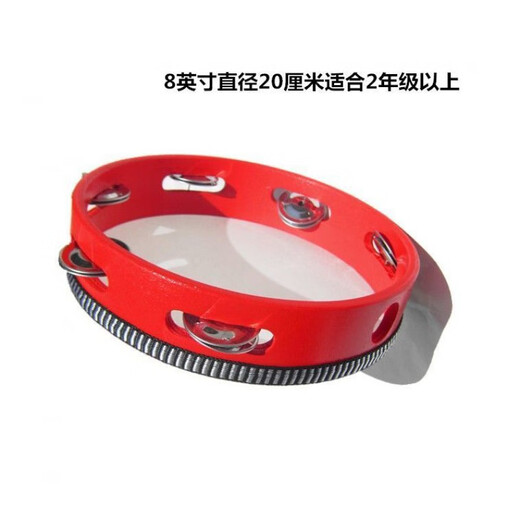 儿童新疆舞蹈铃鼓奥尔夫打击乐器手拍鼓幼儿园老师用手鼓摇铃 6英寸本色直径15厘米