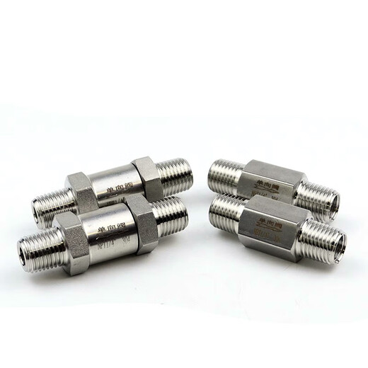 Zhuankai 304 stainless steel double outer wire one-way valve one-piece split external thread check valve water oil gas steam check valve 304 one-piece double outer wire ZG3/8