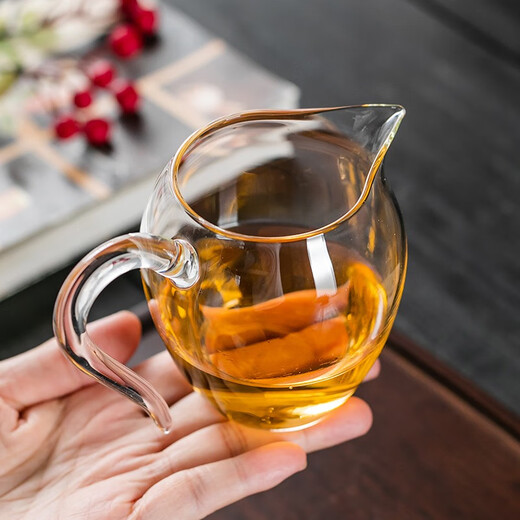 禾器·炫彩小翊口透明色茶海公道杯 手工茶具配件高硼硅耐高温玻璃分茶器 小翊口茶海(透明色)1449