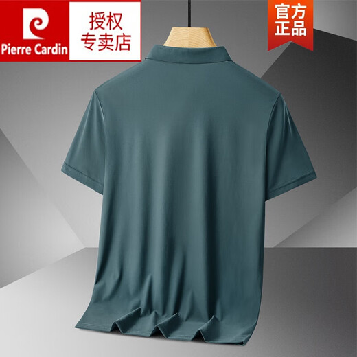 皮尔卡丹（pierre cardin）爸爸夏装冰丝短袖t恤男夏季中老年人Polo保罗衫休闲中年有口袋上 1105灰色 L 适合110-125斤