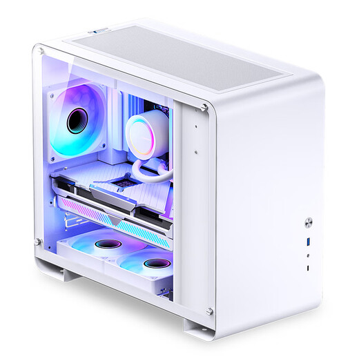 JONSBO U4 Mini white MATX chassis (MATX motherboard/360 cold arrangement/side transparent tempered glass/supports back-plug motherboard/330-420mm graphics card)
