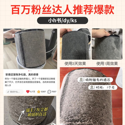 Andermair Allergy Removal Air Purifier Adsorbs cat hair and deodorizes pet floating hair and dust removal and odor removal P