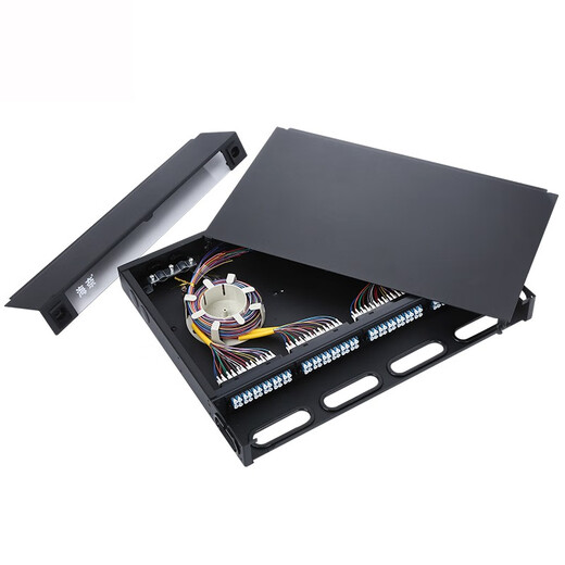 HAIAINE FCSCST12-PORT 24 Port Fiber Board Frame de distribution monocype 1U Type de rack 1U Type de rack 12-core 24 Corde optique Boîte de câblage de fusion Boîte de jonction épaissie de la bride de fibre de fibre de queue Fust