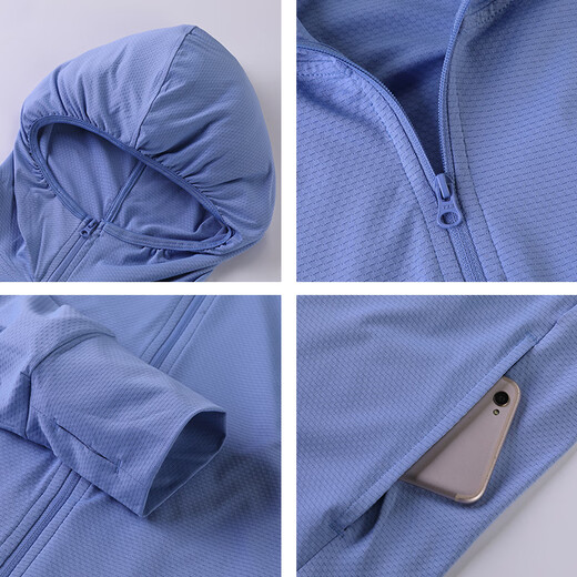 Simboo Fashion Ice Silk Sun Protection Clothing for Women and Men Outdoor Skin Windbreaker Jacket Summer Breathable Anti-UV Sports Fishing Wear 2088 Yuelan-Female M (Summer Essential)