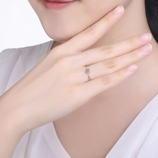 AVHE Platinum Diamond Ring Cultured Artificial Diamond Straight Arm Snowflake Real Diamond Ring New Wedding Gift Chinese Valentine's Day Platinum for Girlfriend Platinum Straight Arm Snowflake-70 Points D Color Cultured Diamond Ring No. 9-20 Available for Consultation