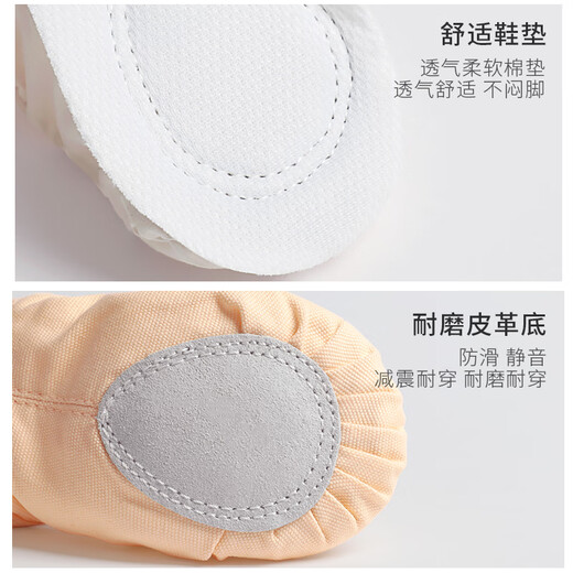 Ai Wu Ge children's dance shoes for women's practice shoes without straps, soft-soled cat claw shoes for girls Chinese dance shoes for adult men's body shoes for meat color [standard style] 36

