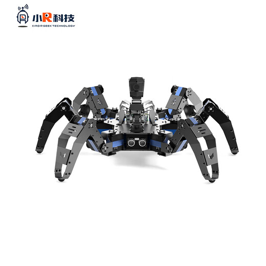 
Little R Six-legged Bionic Robot Spider Raspberry Pi 5 Deep Learning Programming Competition WiFi Video AI Intelligent Vision OpenCV Voice Control 4B Black (Finished Product Shipping) Raspberry Pi 4B8G Development Board