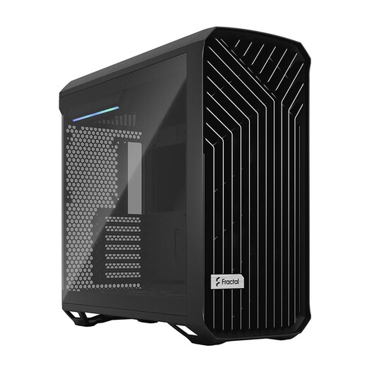 Fractal DesignTorrent standard FD chassis mid-tower black side transparent EATX comes with 2*18/3*14 fans RGB supports 420 water-cooled graphics card 423 black computer desktop host Torrent black glass version (light color)