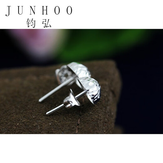 Junhong Platinum PT950 earrings, embroidered mushroom earrings, platinum ear hooks, platinum earrings, women's ear buckles, women's Valentine's Day gift, platinum Pt950 embroidered mushroom earrings, a pair (diameter about 7MM)