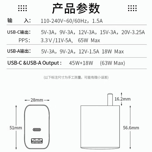 JABIL 65W PD gallium nitride fast charging is suitable for ASUS/HP/Zhan66/Xiaomi/Huawei/Dell/Acer/Lenovo/iPhone/LG Samsung power charger cable