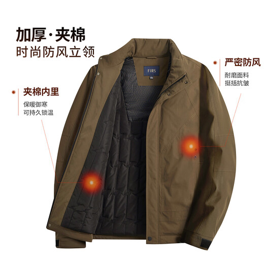 Shanshan Jacket Men's Padded Thickened Stand Collar Windproof, Warm, Sturdy, Wear-Resistant Fashion Casual Executive Business Jacket