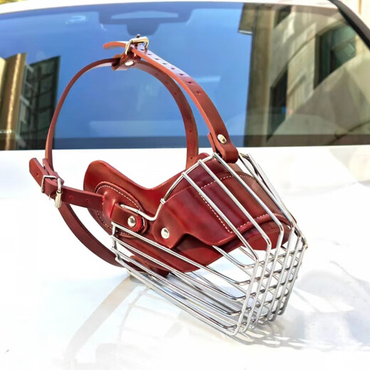 Fengpei New Encrypted Medium and Large Dog Mouth Cover Norwegian Golden Retriever Dog Mouth Cover Anti-biting and Anti-indiscriminate eating Pet Iron Mouth Cover L/Brew Red (large dog 50-90 Jin [Jin equals 0.5 kg])