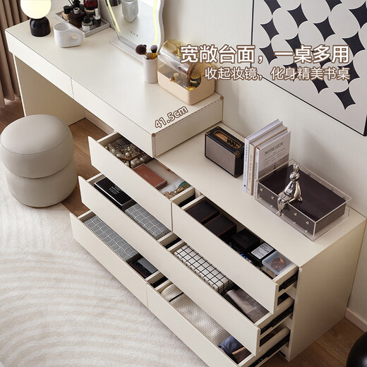 Quanyou Home Modern Simple Dressing Table Storage Cabinet Integrated Bedroom Retractable Drawer Cabinet Dressing Table