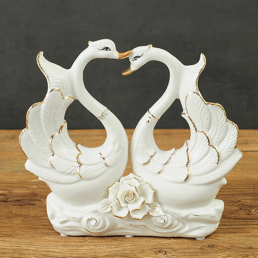 Pameiju Adornos de cisne Cerámica Decoración del hogar Sala de estar Gabinete de vinos de la televisión Aper Artitudes de regalo Pequeño cisne