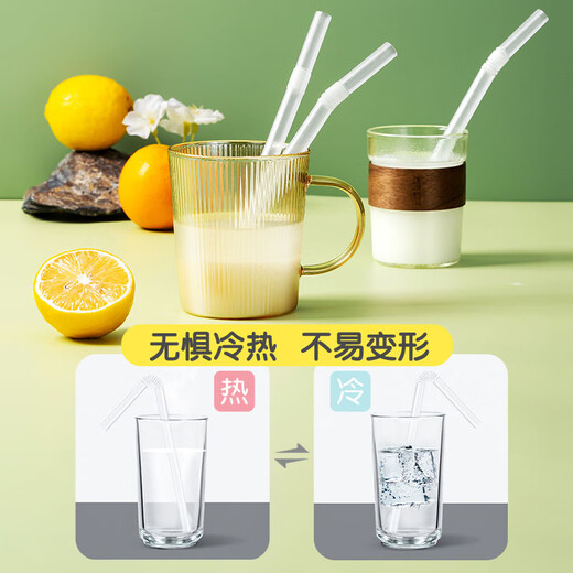 Xingfang disposable straws thick straws individually packaged baby food grade bendable straws 12*210mm 60 pieces