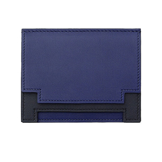 Hermes Women's Bag Multi-Slot Card Holder Wear-Resistant Versatile Credit Card Bag Multi-Function ID Holder Chinese Valentine's Day Gift Dark Blue
