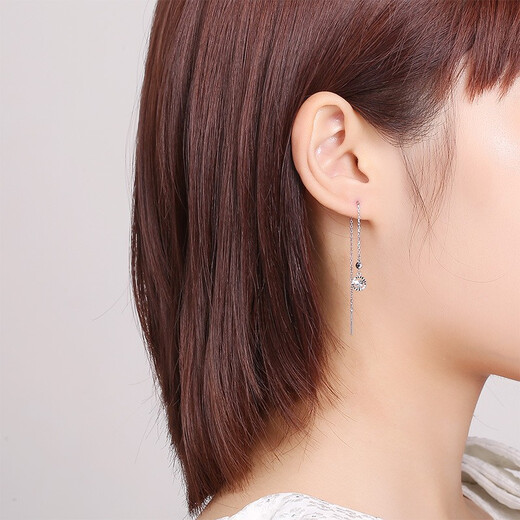 ZLF Platinum Earrings Women's PT950 Car Flower Hollow Geometric Earrings 1.42g