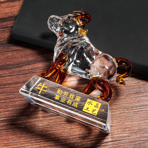雷老板水晶玻璃摆件十二生肖水晶工艺品教师节礼品定制车内饰品摆件客厅 老鼠