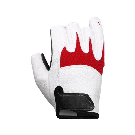 Beitu Fishing Gloves for Men, Exposed Three-Finger Warm, Waterproof, Anti-Slip, Lure Fishing Gloves, Waterproof (Red and White), One Size