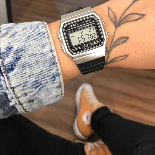 Casio Watch Fashionable Simple Retro Small Square Trendy Sports Versatile Electronic Watch Student Watch Examination Watch F-91WM-7A