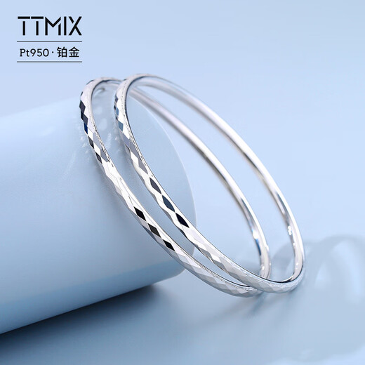 TTMIX genuine pt950 platinum bracelet women's platinum bracelet round light luxury platinum bracelet birthday gift 58mm weight 9.89g thick 2.9mm
