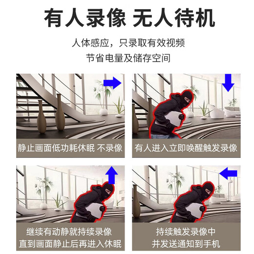 巧度4K超高清摄像头家用4g监控器小巧型无线摄线头带夜视私形无线wifi探头手机远程录像免插电池摄像头 含16G卡】续航款WFI连接+手机远程开关唤醒