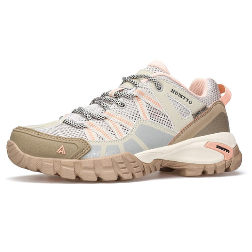Humtto Outdoor Wanderschuhe Vier Jahreszeiten tragen resistente nicht rutschende Freizeitschuhe. Mesh atmungsaktive Wanderschuhe Leichte Wanderschuhe Sandfarbe/hellrosa Frauen-755 (atmungsaktives großes Loch) 39