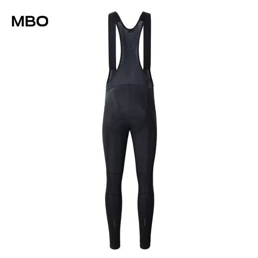 MBO winter men's fleece cycling bibs racing windproof mukawa road cycling jersey black M