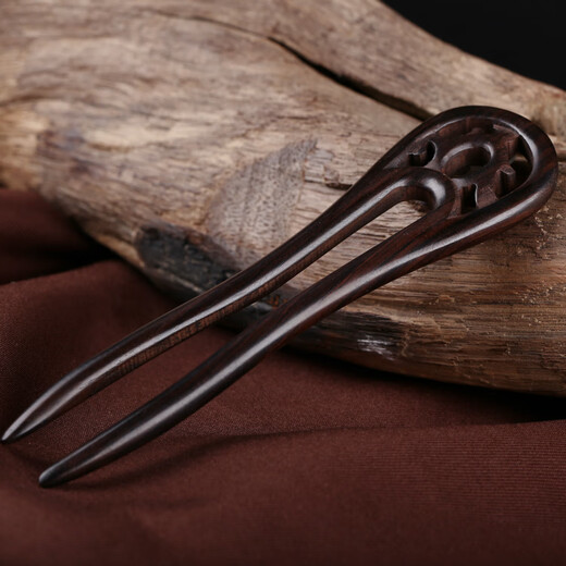 Jingruo Chinese style classical ebony hairpin U-shaped hairpin wooden hairpin headband hair accessories Hanfu peripheral Shengge (ebony)