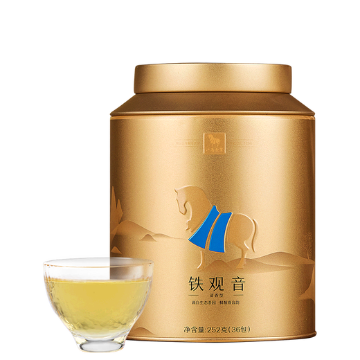 八马茶业 红茶 乌龙茶 铁观音 绿茶 白茶 普洱 六堡茶 茶叶自己喝 礼罐装 【清香铁观音】252g