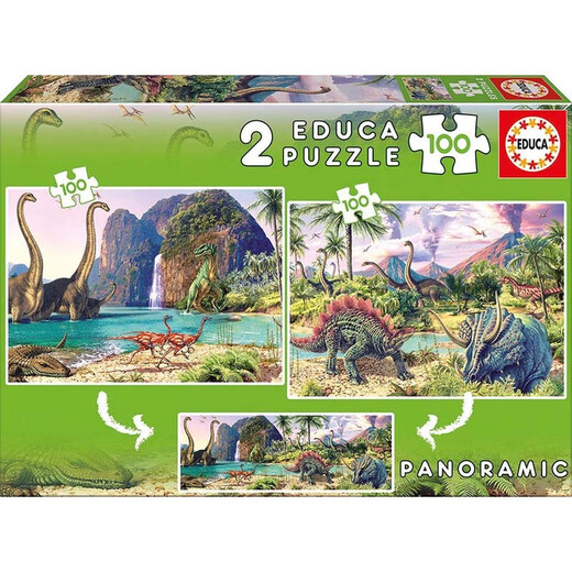 Educa importiertes Kinderrätsel in Spanien 100 Stück x2 Paar Dinosaurier Welt 15620