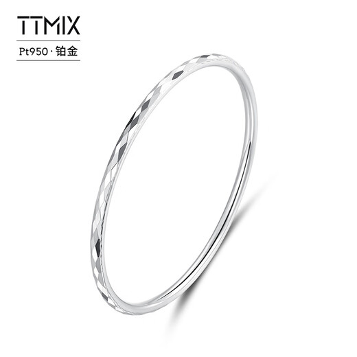 TTMIX genuine pt950 platinum bracelet women's platinum bracelet round light luxury platinum bracelet birthday gift 58mm weight 9.89g thick 2.9mm