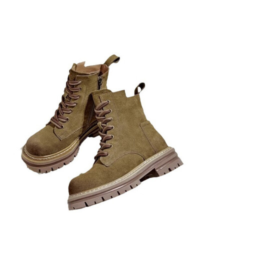 
Nine-inch sunny Martin boots for women 2025 spring and autumn new retro work suit western denim boots thick sole high-rise boots brown outdoor size 36 size Martin boots for women 7 hole brown