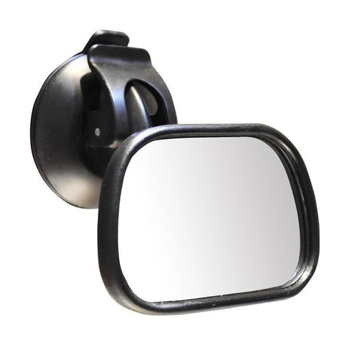 Anti-glare car rearview mirror, wide angle, large field of view, in-car baby observation mirror, reflector, large suction cup curved mirror, black