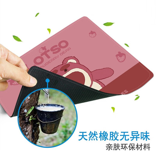 三色猫（SFMCEMQ） 可爱熊大号鼠标垫女生卡通软垫办公娱乐宿舍学习加厚锁边电脑书桌垫护腕垫 5009草莓熊 30厘米x25厘米x3毫米