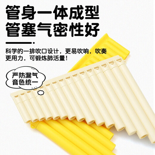 YTK易学排箫16管18管儿童专业演奏民族乐器小学生初学者入门专用排笛 16管粉色+送好礼